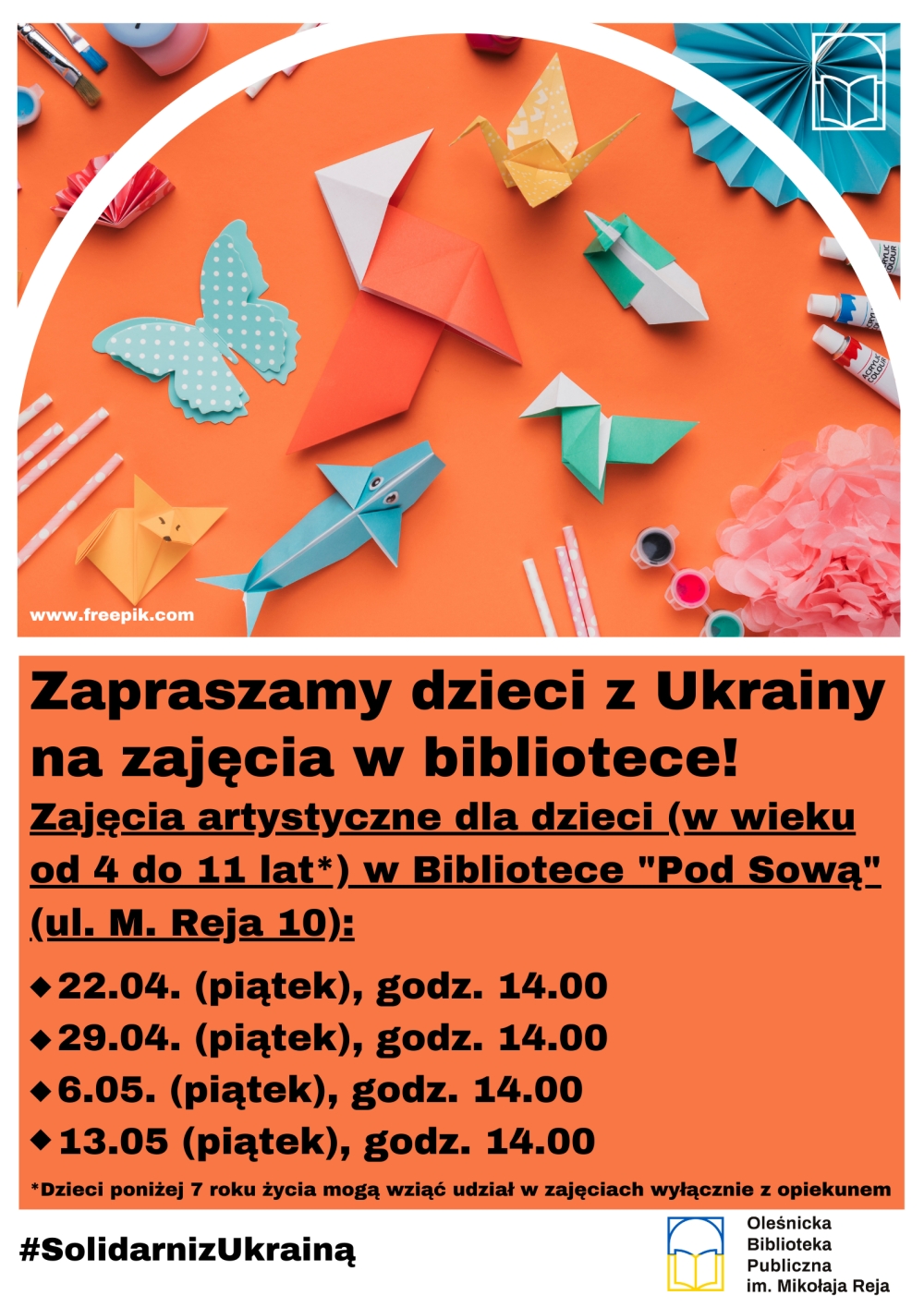 Harmonogram zajęć dla dzieci z Ukrainy w języku polskim